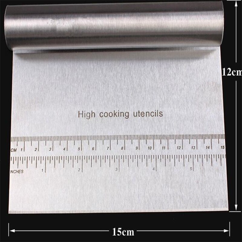 Bench Pastry Scraper Chopper Stainless Steel Kitchen Food Scraper Icing Smoother Blade with Measuring Scale forDough Cake Pizza