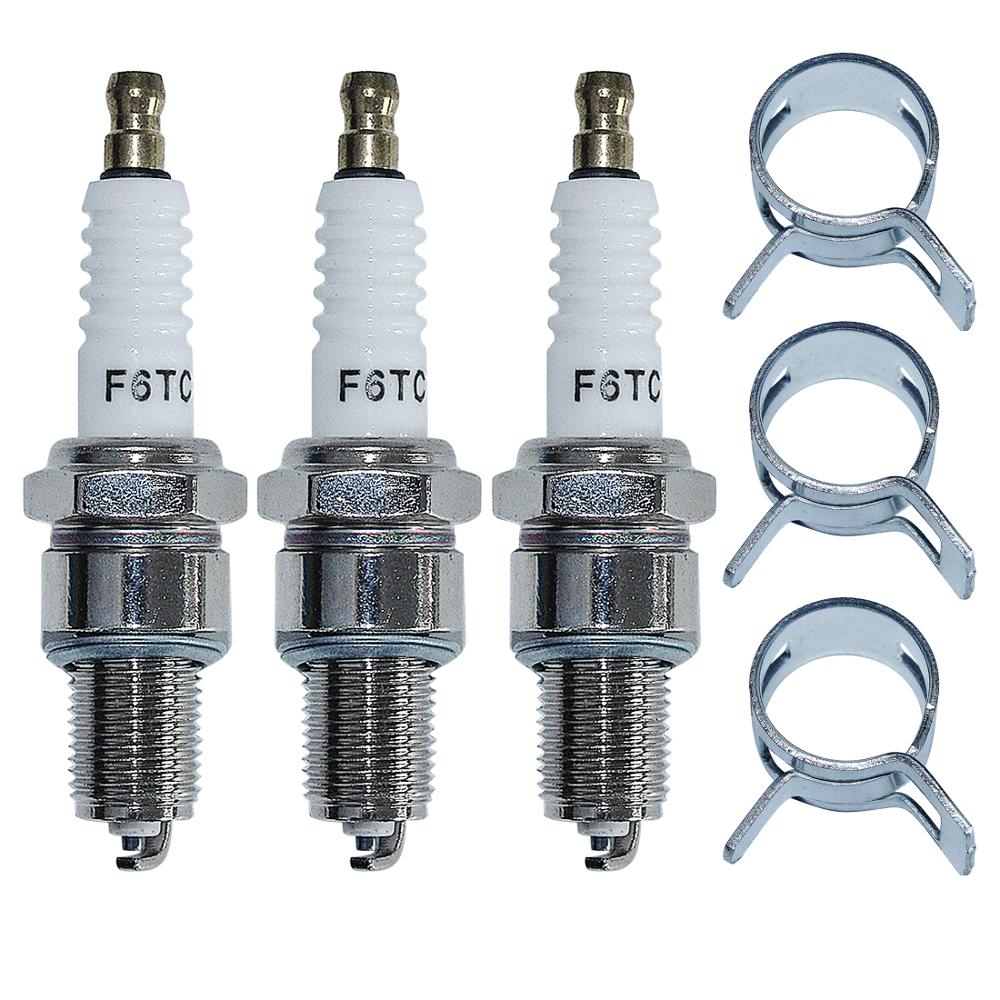 491055 491055S Spark Plug wClamp Kit Fit Briggs & Stratton 491055T John Deere M78543 Kohler 12 132 02-S Champion RC12YC Part