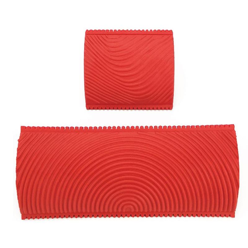 Rode Rubber Imitatie Houtnerf Apparaat Tekening Diatomeeën Modder Schrapen Cilinder Afdrukken Thuis Diy Muur Textuur Art Embossing Tool