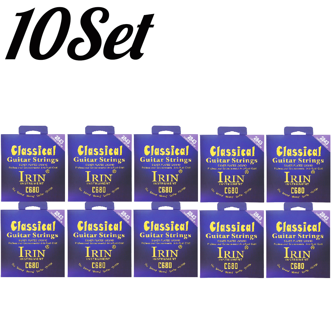 IRIN Classical Guitar Strings Set Nylon+Silver Plated Winding Classical Guitar Strings 1-6 String Guitar Accessories: PURPLE