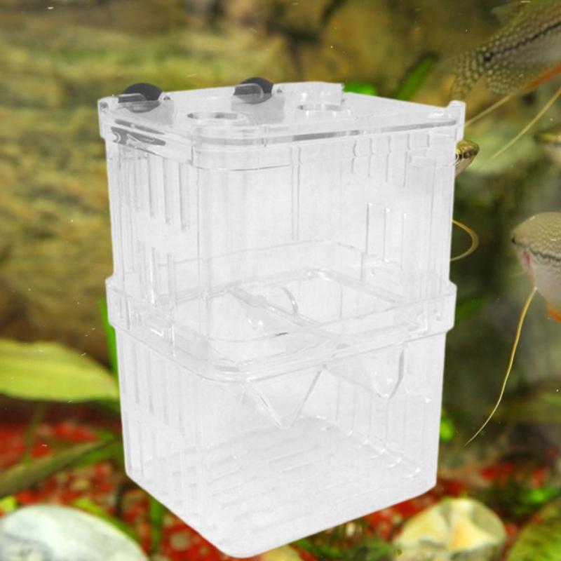 Acrylic Fish Breeding Box Fine Workmanship Floating Save Space Aquarium Isolation Double Guppies Hatching Incubator