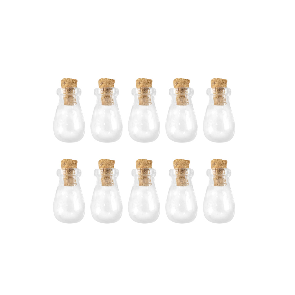 Water Mini Leuke Flessen Hangers Kleine Glazen Flessen Met Kurk Transparant Duidelijke Potten Flacon 20 stks
