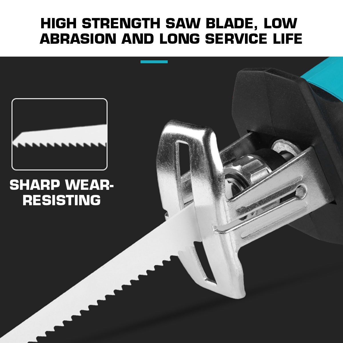 88V Cordless Electric Saw Reciprocating Saw Handsaw Saber Metal Cutting Wood Tool for Metal Wood Pipe Cutting Saw with 4 Blades