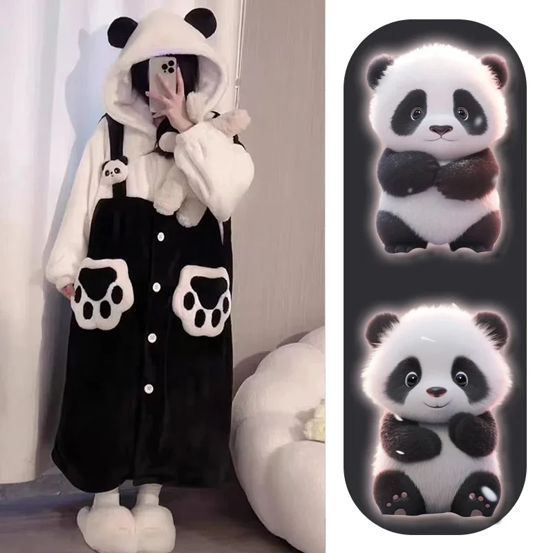 Robe de pyjama de dessin animé pour femme, vêtements d'intérieur chauds confortables, vêtements de détente, vêtements de nuit, c