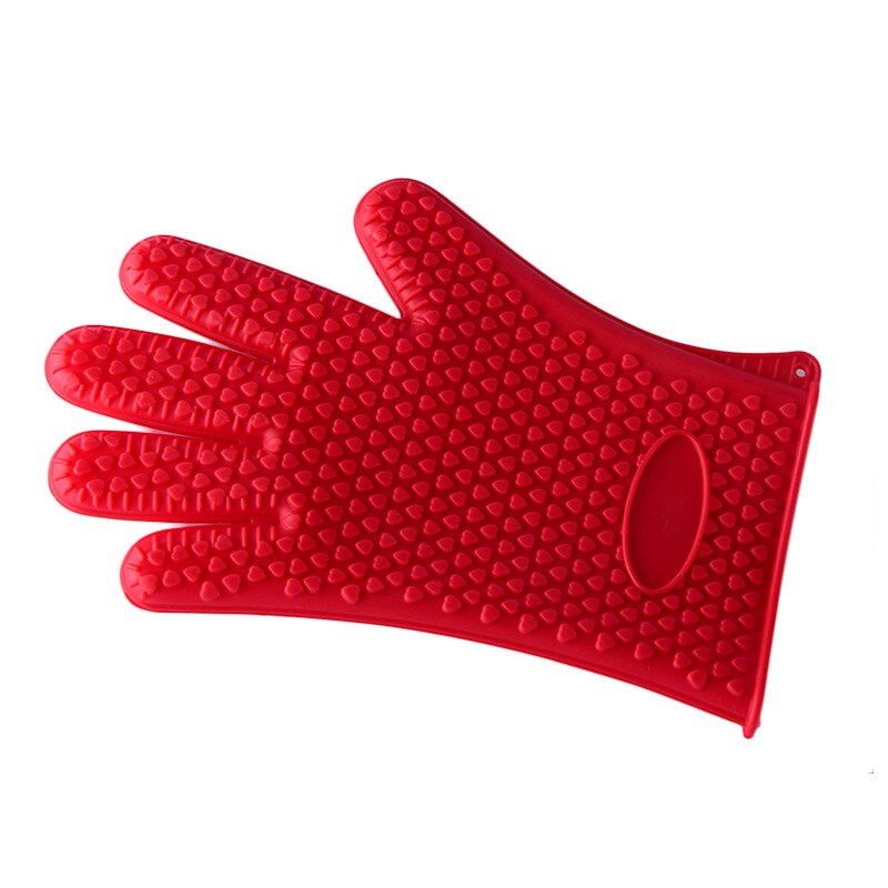 Siliconen Handschoen Keuken Hittebestendige Handschoenen Hittebestendige Handschoenen Koken Bakken Bbq Oven Handschoenen Keuken Accessoires: Red