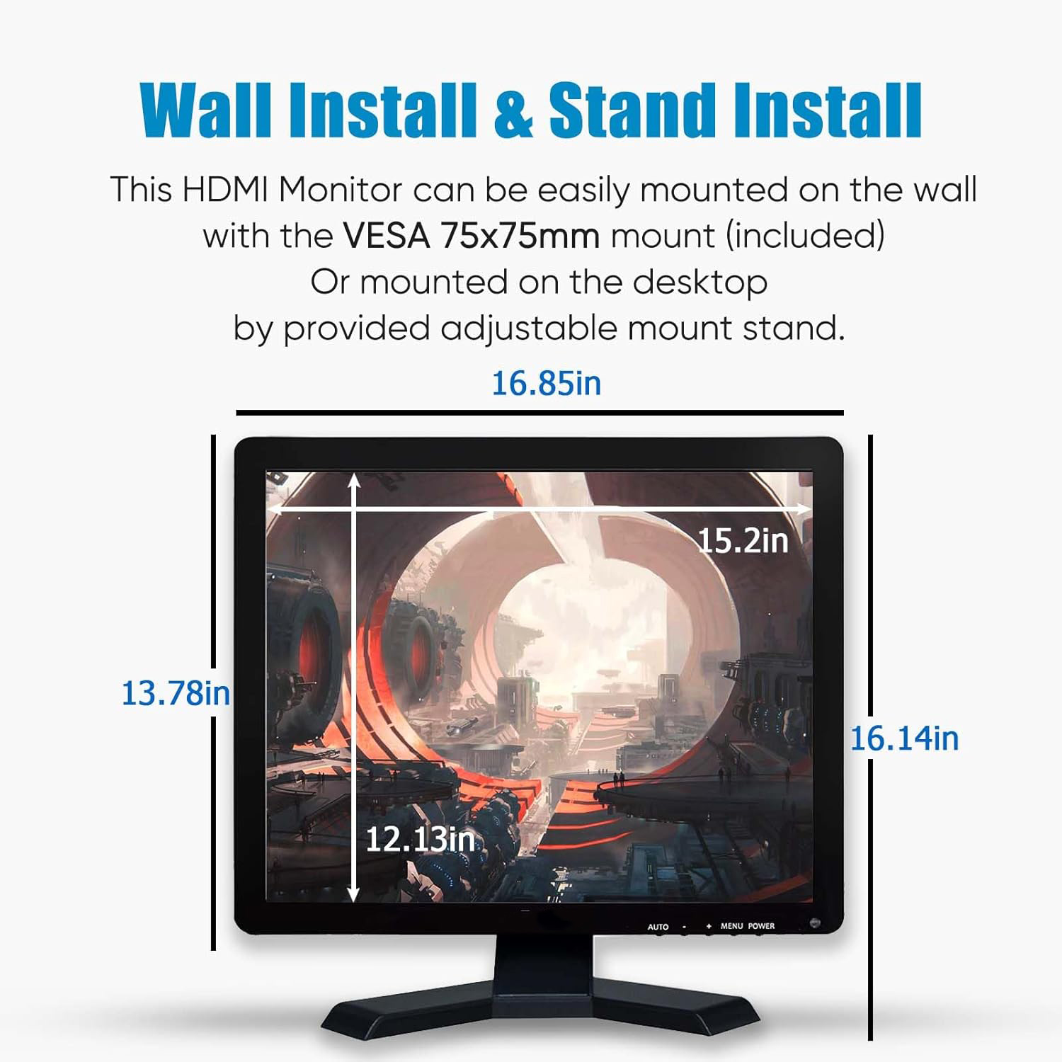JOYRAY 19 Zoll 4:3 HDMI PC Monitor 1280x1024 LCD Bildschirm VGA AV Computer TV Anzeige Für CCTV Sicherheit Kamera 12 V