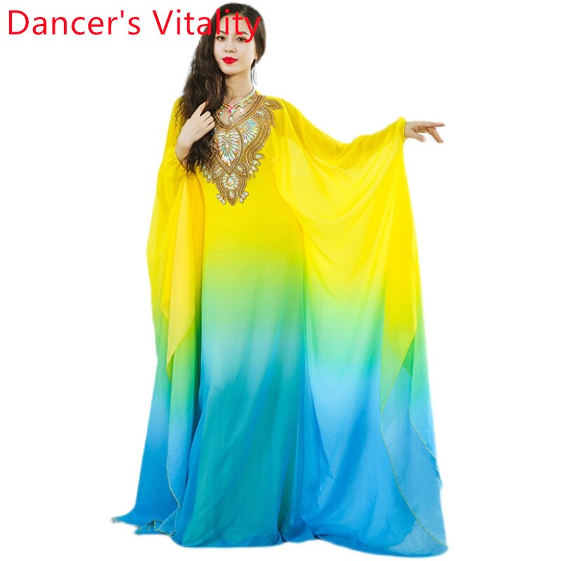 Ropa de actuación de danza del vientre, Túnica de Khaleegy de Bellydance para ropa de baile mujer, vestido de Swing de pelo, ropa de Baile Oriental