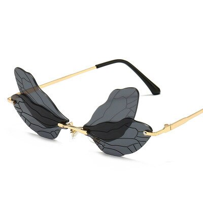 Dames zonnebril zonder montuur, vintage libelle, steampunk zonnebril, heren montuurloos, gradiënt, heldere glazen, zonnebrillen, oculos: 9