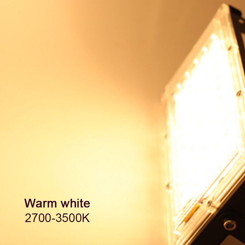 Led flomlys 50w utvendig gatelys  ac 220v vanntett led spotlight reflektor utendørs belysning flomlys hagelampe: Varm hvit