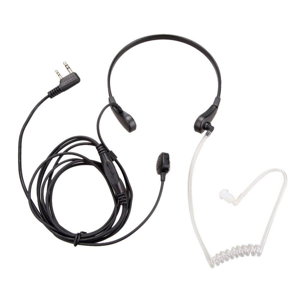 1 pçs 2pin ptt garganta mic covert tubo acústico fone de ouvido com plástico orelha bud walkie talkie fone para baofeng UV-5R: Default Title