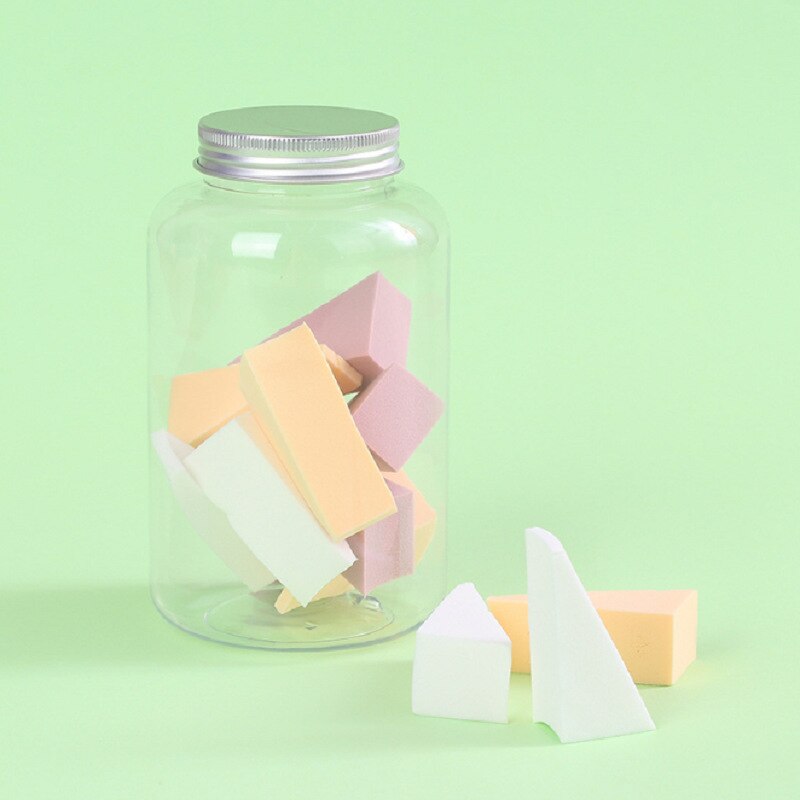 Kleine waaiervormige snoeppuff blik niet-kaart poeder make-up make-up ei 12 stuks fles make-up ei puff combinatie