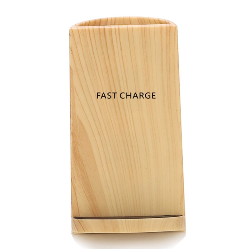 Qi Universele Houten Textuur Potlood Vaas Pen Houder Snelle Opladen Draadloze Oplader Stand Voor-Iphone-Samsung