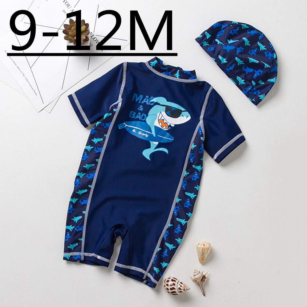 0-5t baby haj mærke baby drenge badetøj  uv 50+  solbeskyttelse ét stykke spædbarn badedragt badetøj badedragt dykning surfing: Højde 73-80 cm