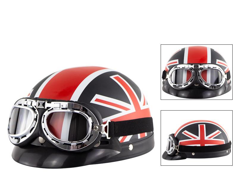 Unisex Motorhelm Open Gezicht Half Helm Outdoor Fietsen Cafe Racer Beschermende Sterke Veiligheid Helmen Met Bril