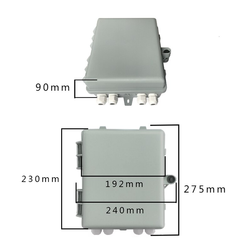 16 núcleo FTTH parede da caixa de distribuição para o terminal de fibra óptica PLC divisor montado interior cinza abs 275*240*90 centímetros fábrica ELINK