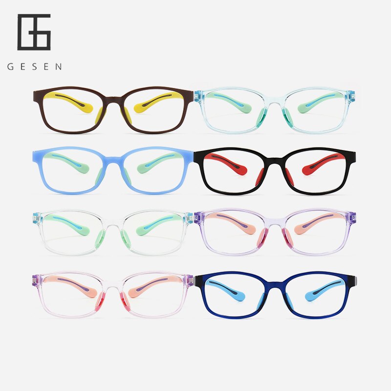 Kids Glasses Blue Light Glasses Boy Girls Adjustable Colorful Children Computer Optical Frame Eyeglasses Soft Frame UV400