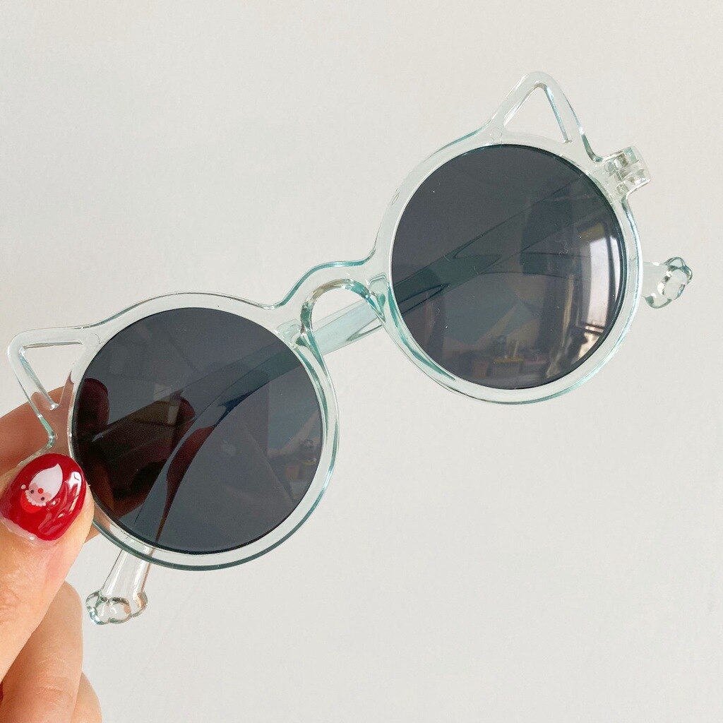 ZUEE-gafas de sol clásicas para niños y niñas, bonitas gafas de sol con dibujos de animales, alas de flores, protección para exteriores: blue grey
