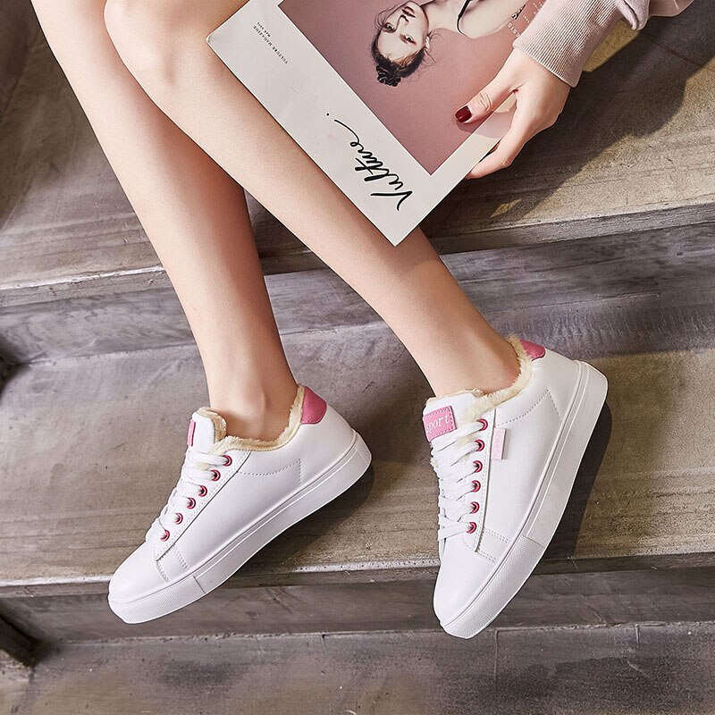 Dam tennisskor tennis feminino tennis blancos vinter utomhus promenad jogging sportskor student vita platta sneakers 7