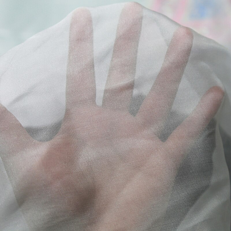 8Mm Natura Wit Zijde Chinese Chiffon Stof 140 Cm Breedte Effen Kleur Zachte Kledingstuk Marerials Echte Zijde Stof