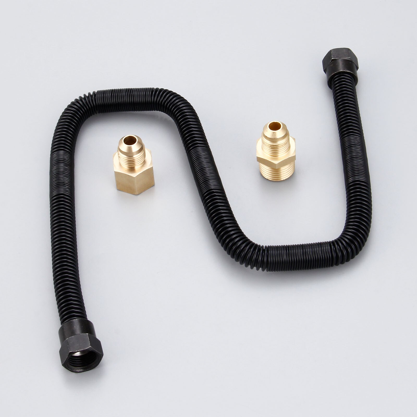 1/2" X 24" Non-Whistle Flexible Flex Gas Line Connector Kit, 1/2 Male and Female Thread for LPG &amp; NG Propane Fire Pit