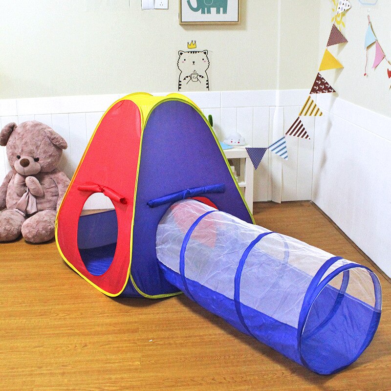 3 In 1 Kinderen Indoor Outdoor Kruipen Vouwen Spel Huis Stip Tunnel Schieten Marine Ballenbad Speelgoed Kids Tent