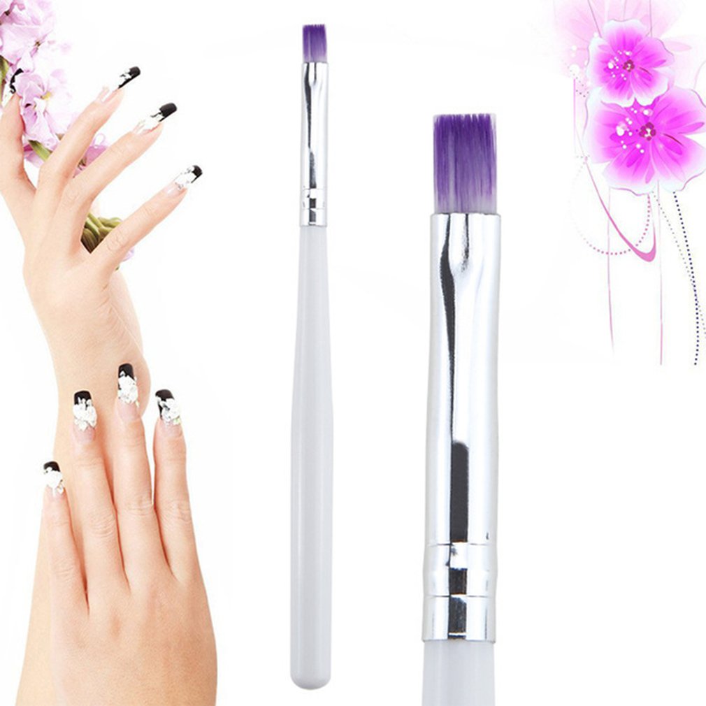 Manicure Pen Flat Mouth Light Therapy Pen Purple Hair Gel Pen Nail Art UV Gel Art Brush Manicure Tool