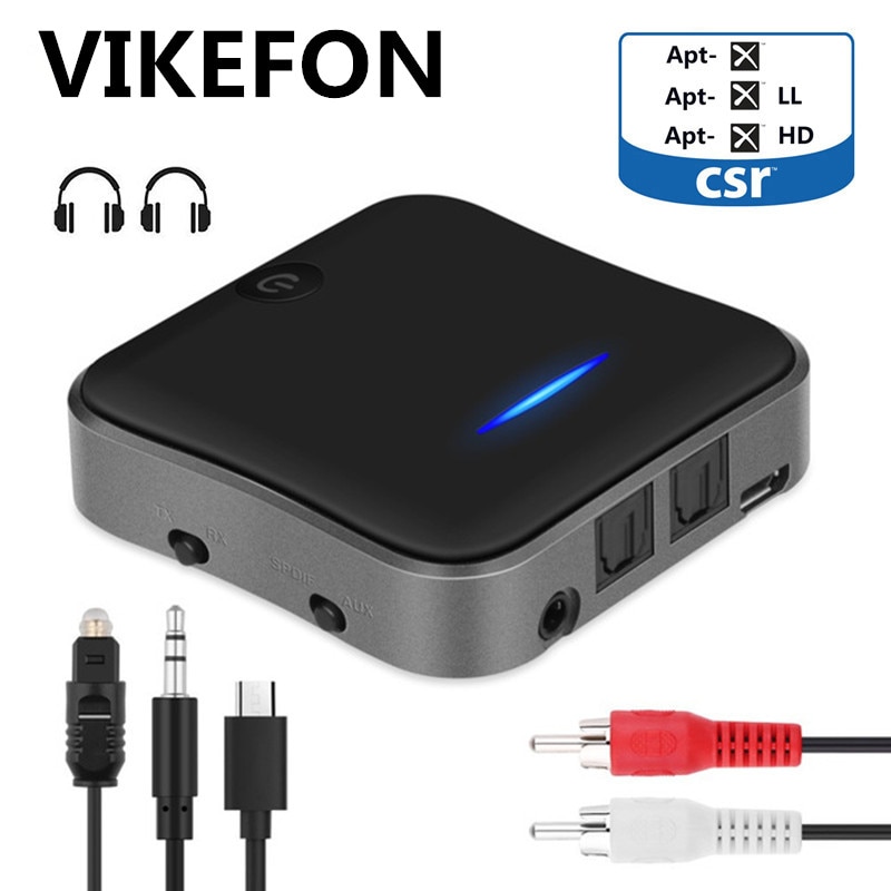 B19 AptX HD Niedrigen Latenz Bluetooth 5,0 Audio- Absender Empfänger Musik CSR8675 TV PC kabellos Adapter RCA/SPDIF/3,5mm Aux Jack: Default Title