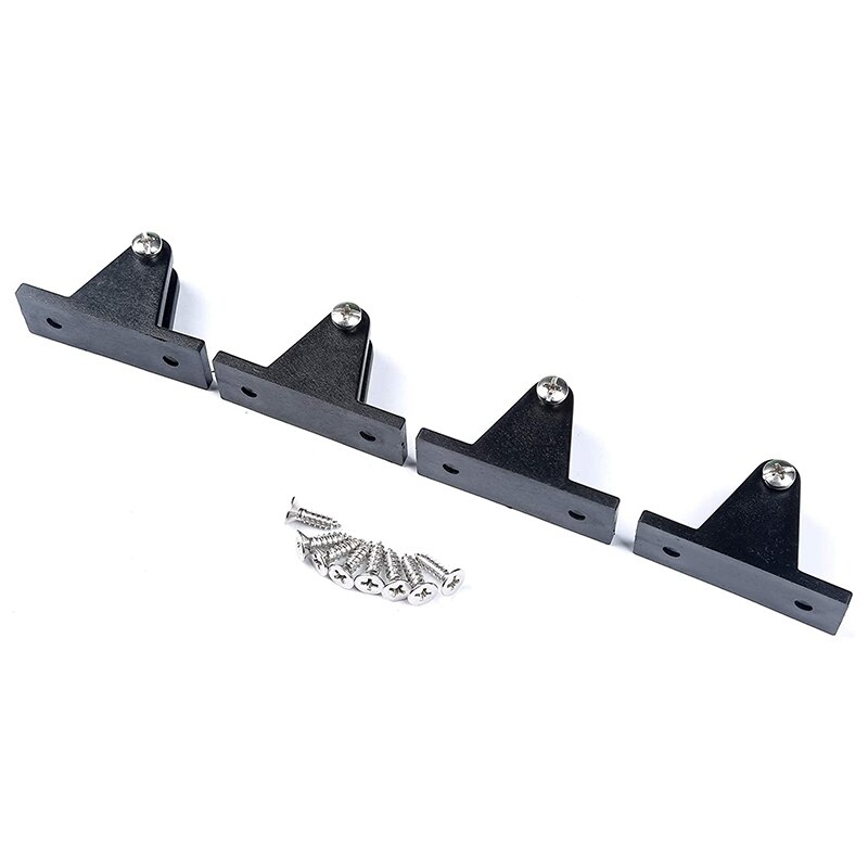 4 paquets bateau Bimini pont supérieur charnières montage plat Nylon noir avec vis Bimini couvercle de bateau supérieur raccord