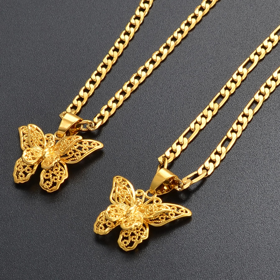 Anniyo Butterfly Necklaces Women Gold Color Butterfly Pendant Jewelry Foot Chain African Arab and Middle Eastern #006209C