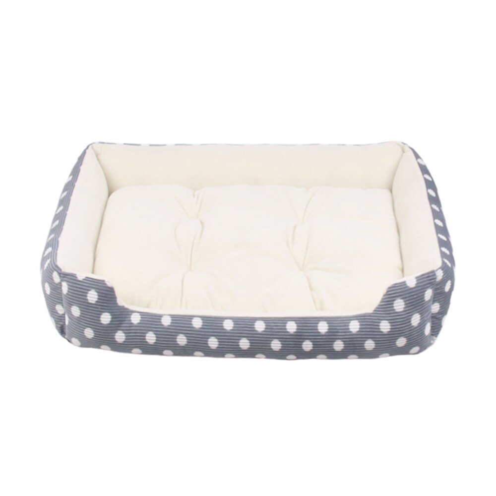 Hiver chien chat couverture douce flanelle chiot chats Couches coussin pour animaux de compagnie lit dormir couverture housse de coussin fournitures pour animaux de compagnie chats: Blue gray and beige / L