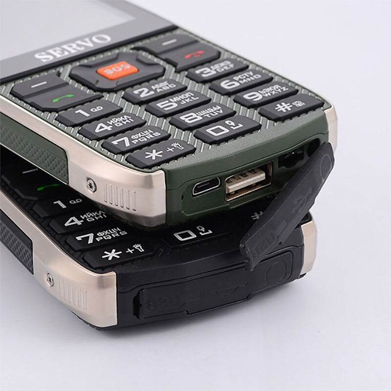 Quad sim cardpower bank 2.8 tommer stor knap 4 sim card 4 standby 3000 mah power bank oplader lommelygte servo  h8
