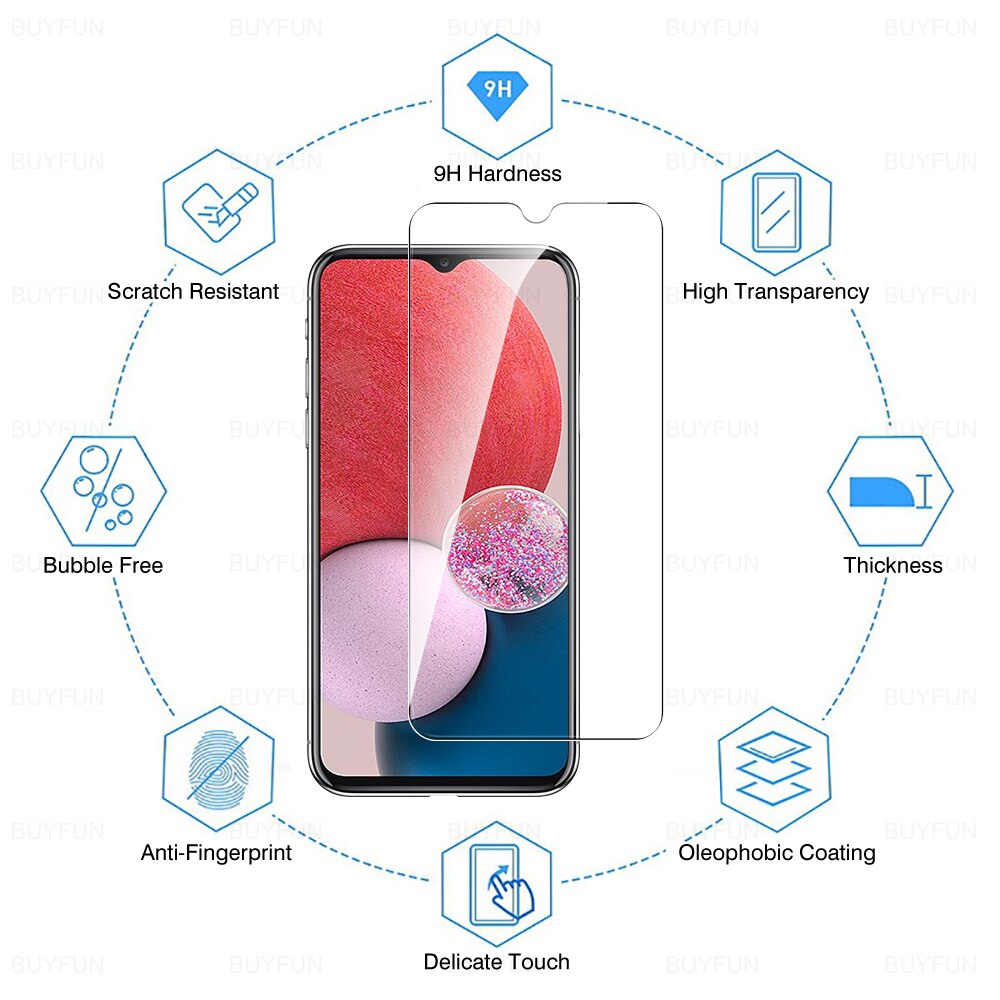 Proteggi schermo 3 pezzi per Samsung Galaxy A13 6.6 ''vetro temperato protettivo A copertura totale per Samsung A 13 13A A13 5G Samsun A13