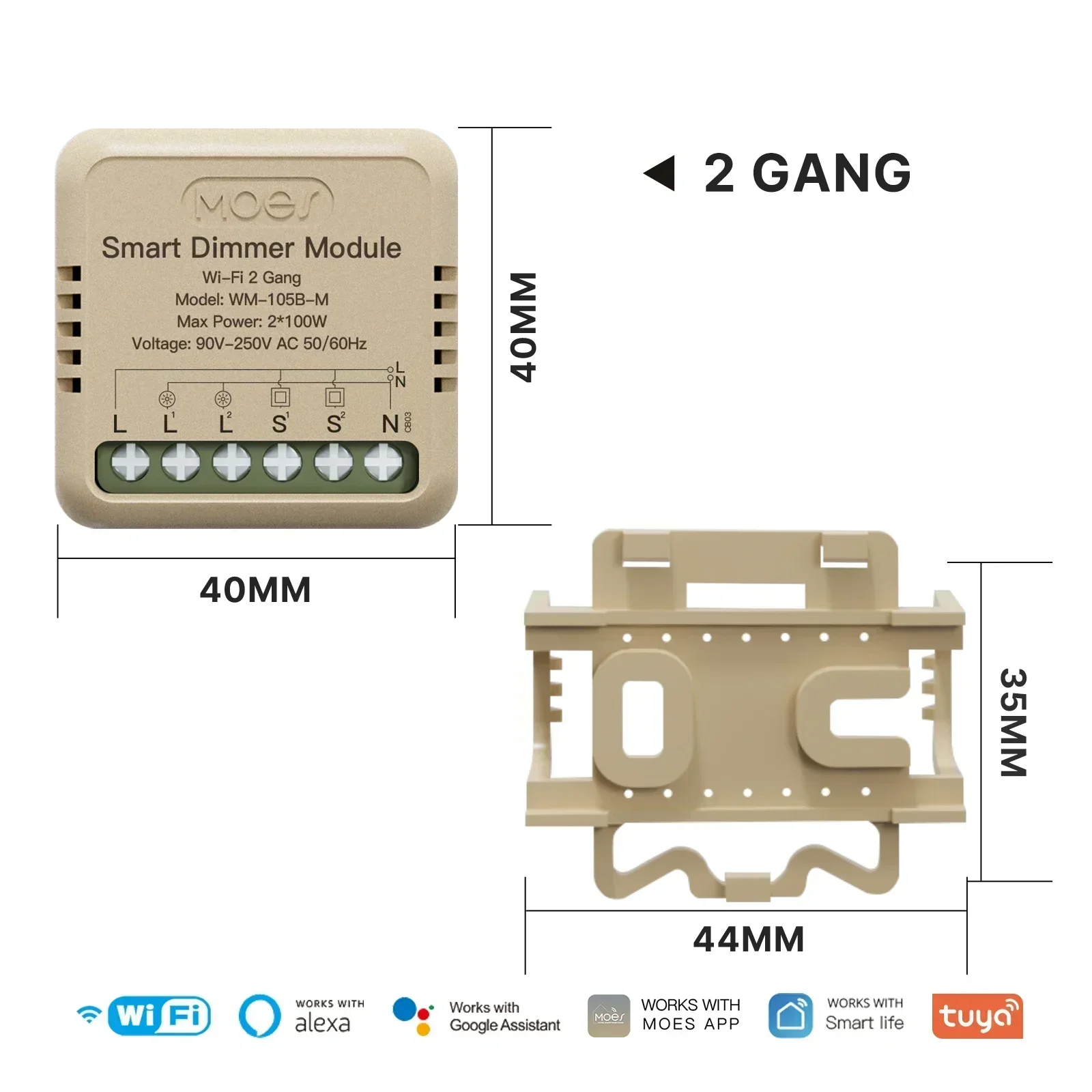 MOES Star Ring Series Mini Tuya WiFi/Zigbee interruptor inteligente módulo DIY interruptor de luz 1/2 Gang Control remoto trabajo Alexa Google Home: Rojo