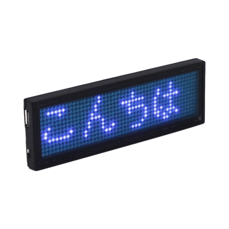 Bluetooth programmable RGB LED name badge rechargeable mini scrolling LED moving sign DIY editable 1248 dots LED name tag: Blue LED
