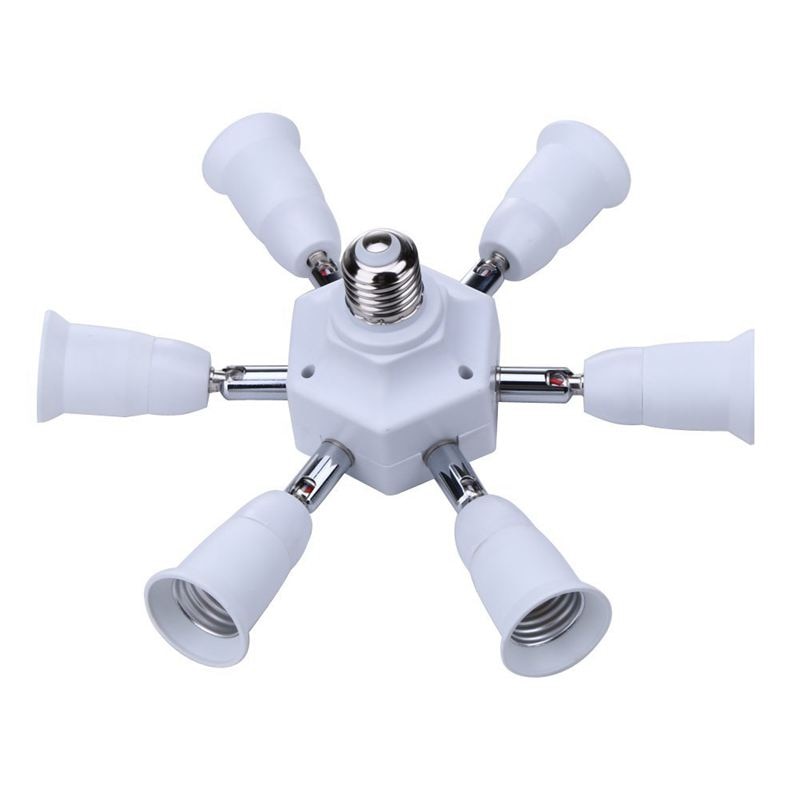 1 Socket In 7 Standaard E27 Base Light Bulb Lamp Splitter Adapters Houder Socket Voor Home Studio Daglicht Lampen