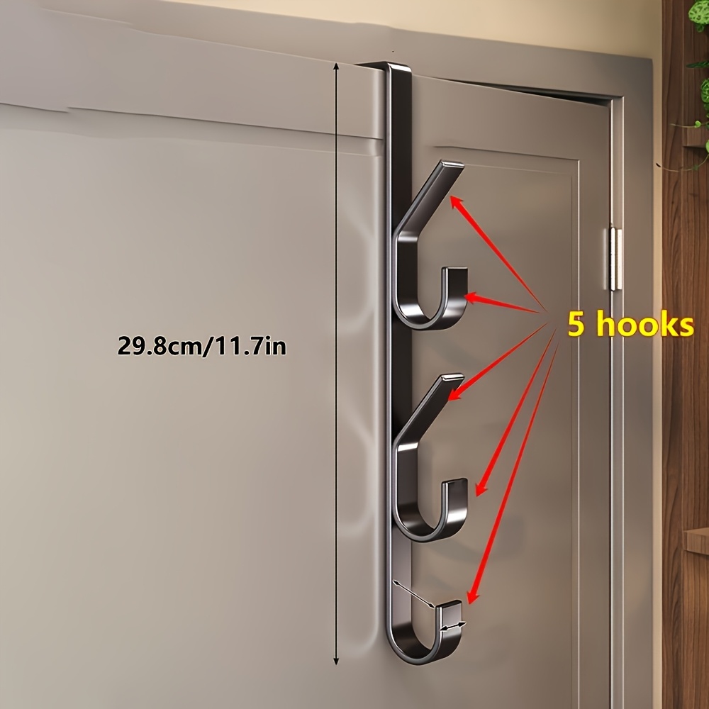 Eenvoudige installatie deurhaak, sterke metalen kapstok, geschikt voor kleding, hoeden en tassen, ruimtebesparend: XXL / Light Grey