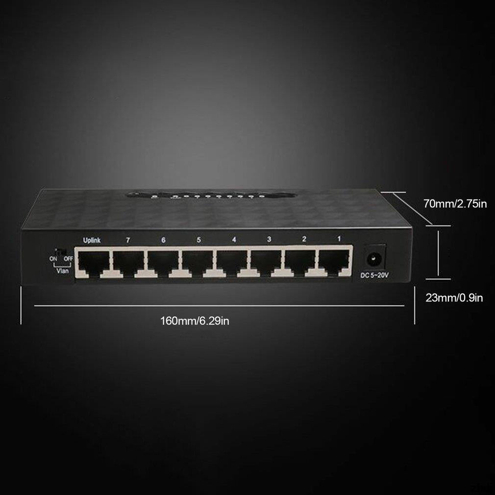 8 Port Gigabit Switcher Ethernet Smart High Performance 1000Mbps Ethernet Network Switcher RJ45 Hub Injector