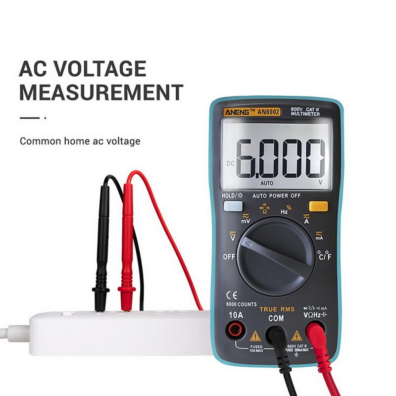 An8002 digital multimeter ac/dc spændingsmåler håndholdt multitester professionel spændingsstrøm modstand kapacitans tester