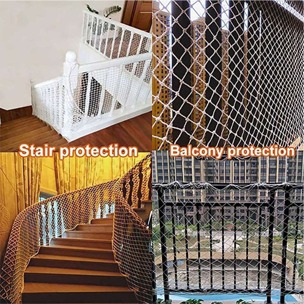 Filet de sécurité en Nylon blanc anti-chute, filet de Protection en maille, pour jardin, balcon, fenêtre, escaliers, pont de sécurité, clôture de piscine, Protection pour enfants, chat