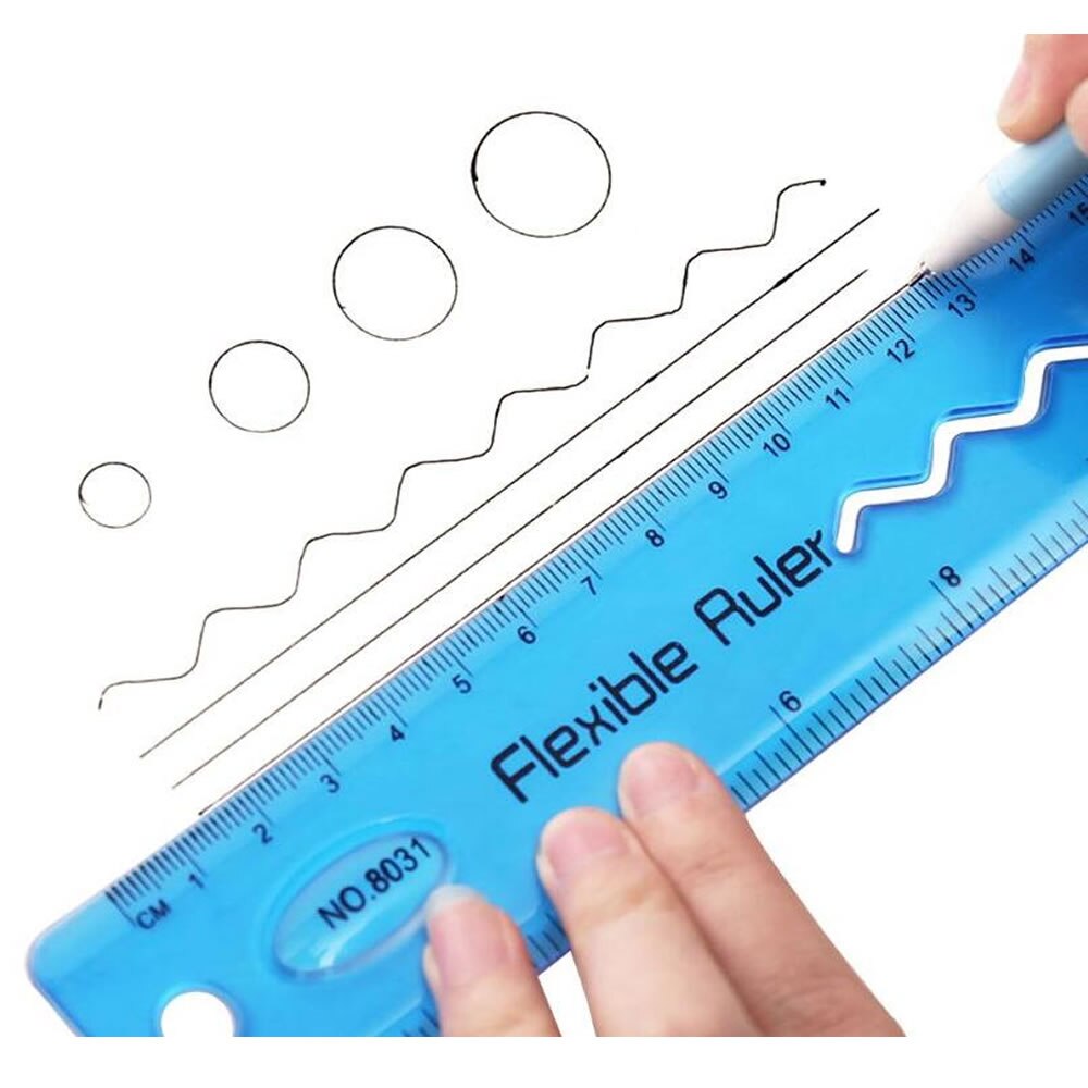 30cm Soft Flexible Ruler Multicolor Measure Straight Rulers Office School Supplies Stationery Students