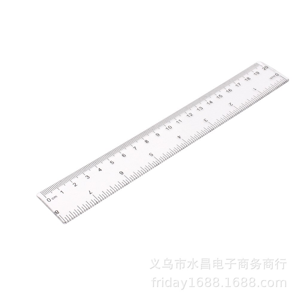 3pc 20cm/8 Inch Plastic Transparent Ruler Simple Straight Ruler Measuring Tool for Student School Office Drawing