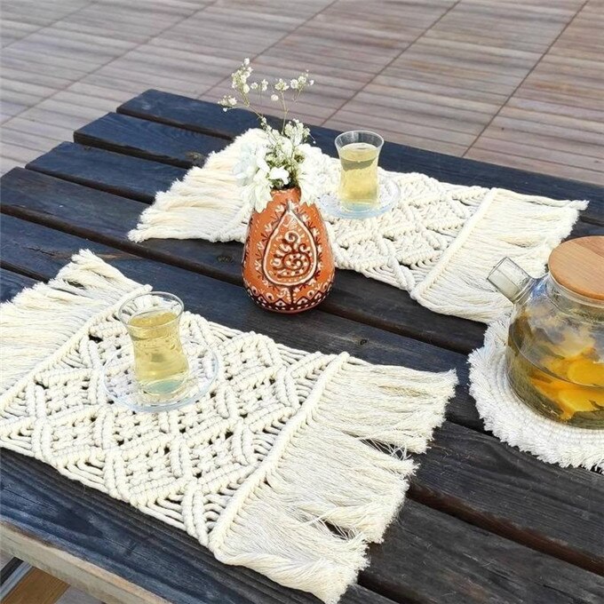 Handgemaakte Macrame Tafel Placemats Bruiloft Placemats