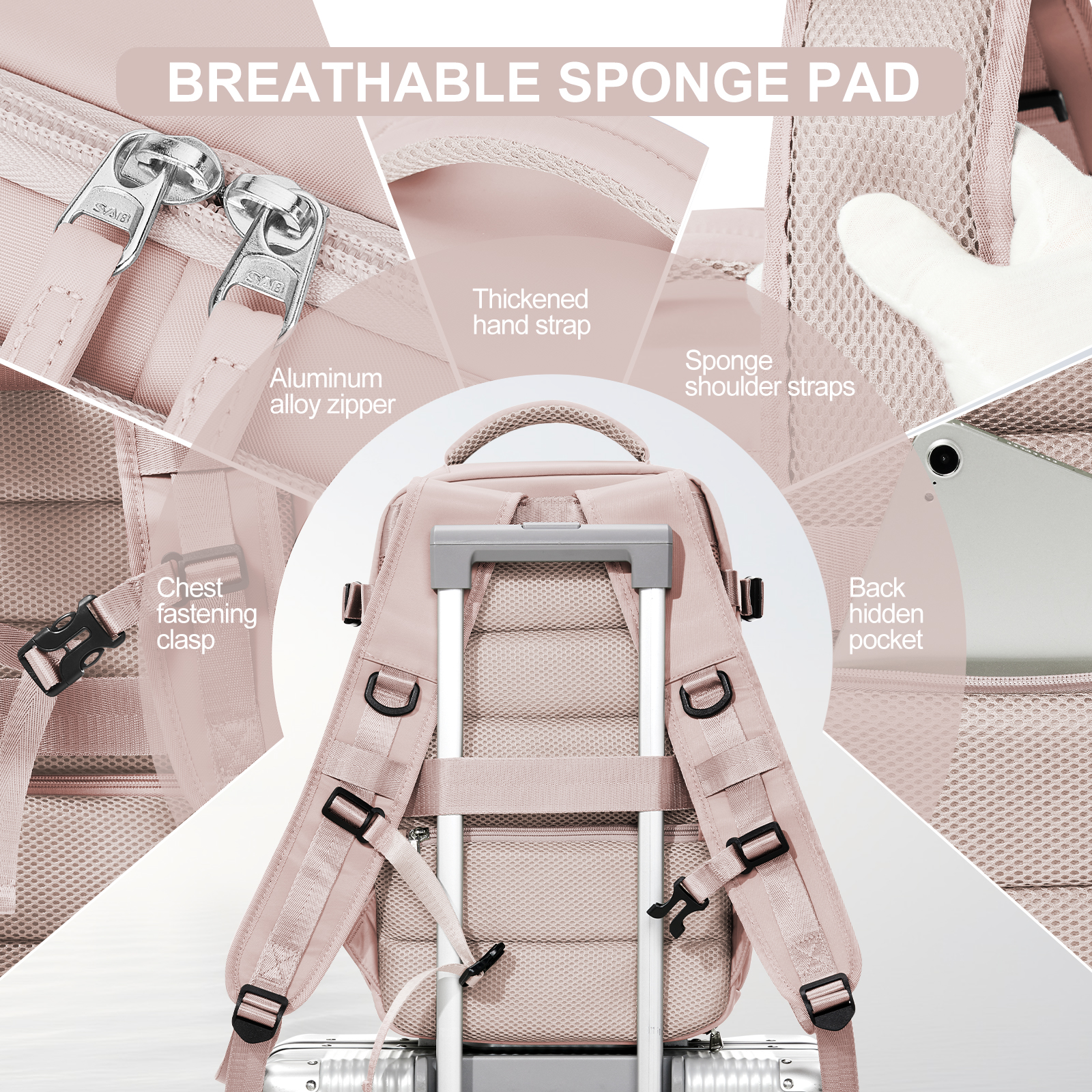 Mochila de viaje para avión de cabina Ryanair 40x20x25 aprobada por vuelo, mochila para ordenador portátil para mujeres y hombres, mochila femenina de