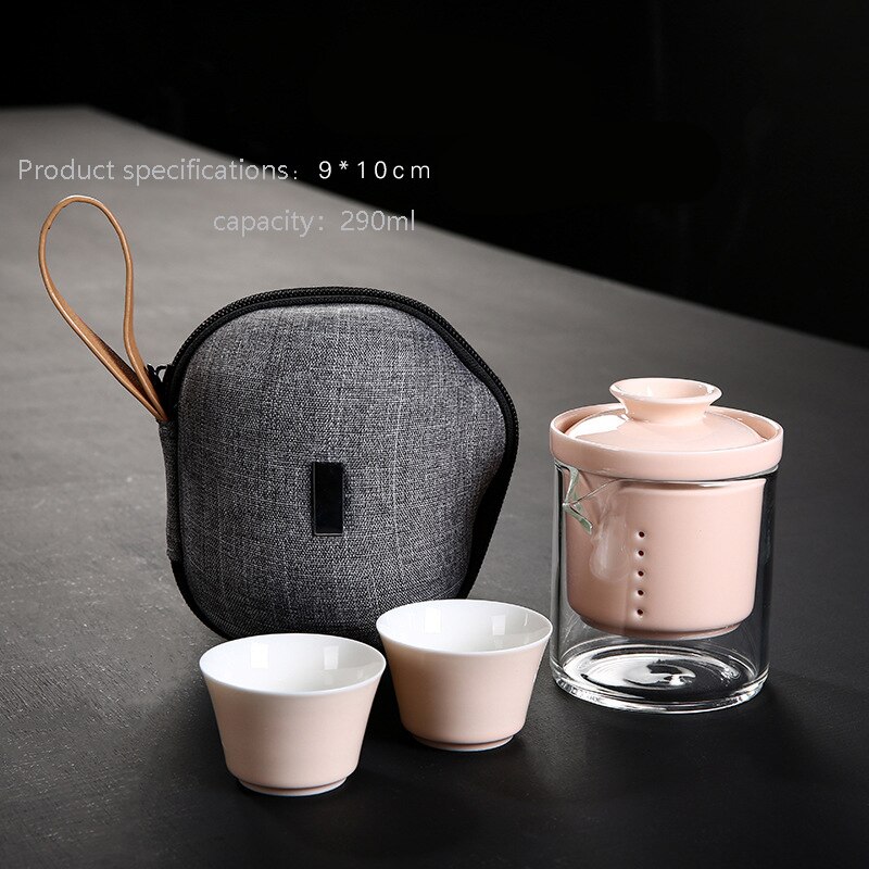 Travel Tea set Cup Drinkware Tea Cup Beautiful and easy teapot kettle Travel Bag: 04