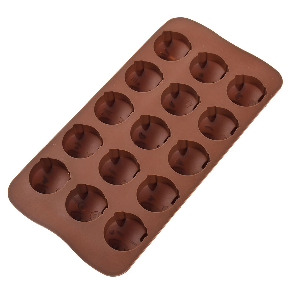 15 gaten grappige varkenvormige siliconen zeep snoep fondant chocolade keuken mal siliconen chocolade koekjes taart diy accessoires: Default Title