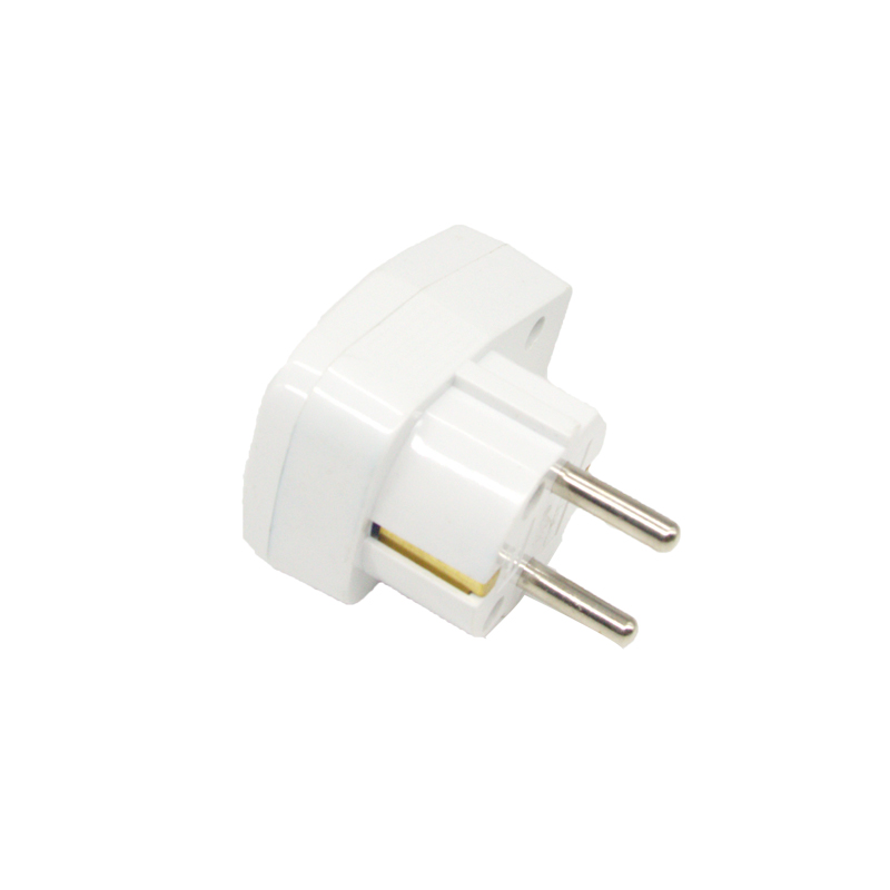Adaptador de enchufe eléctrico de la UE, interruptor de botón pulsador, enchufe de la UE, convertidor blanco macho, adaptador, tipo de enchufe desmontable