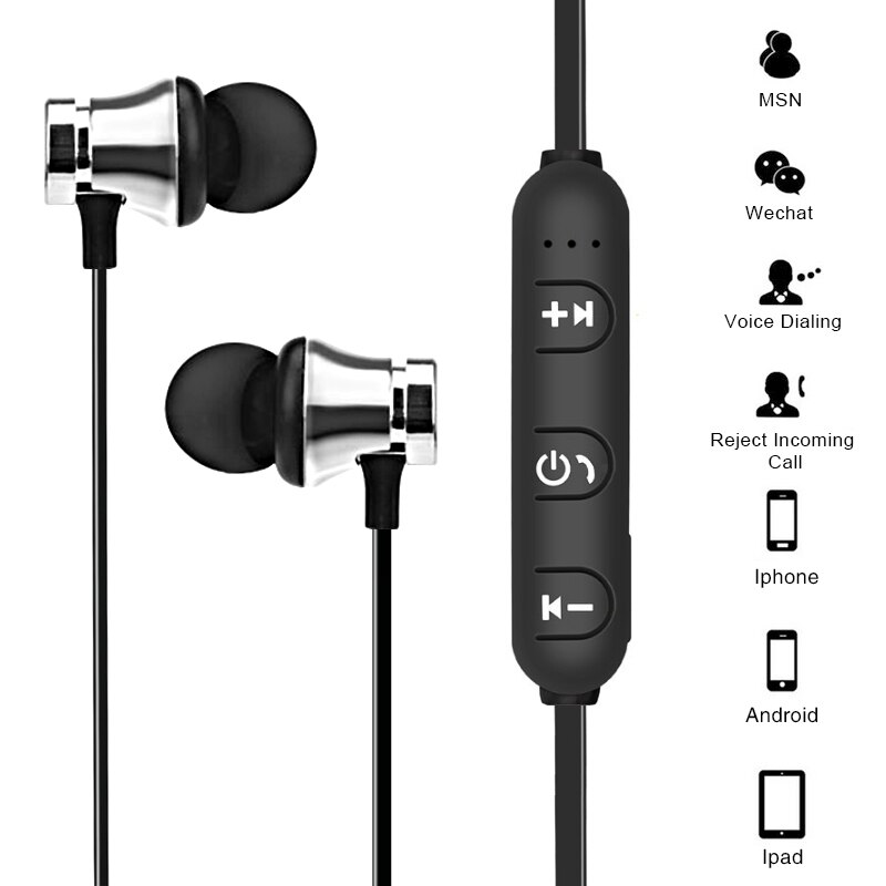 S8 Draadloze Magnetische Bluetooth 4.2 Oortelefoon Sport Hoofdtelefoon Nekband Stereo Bass Muziek Oortjes Met Microfoon Volumeregeling Headset