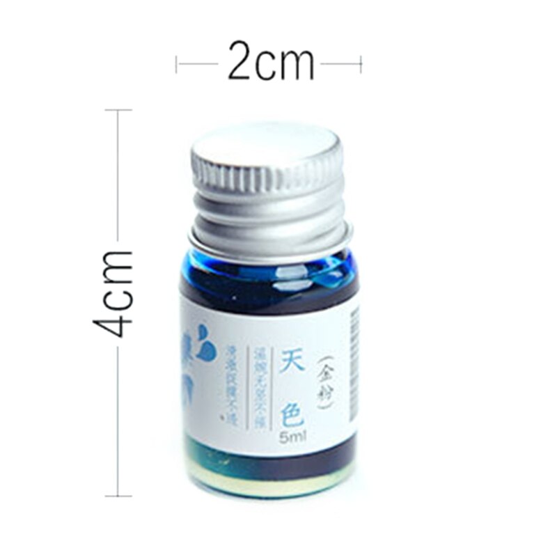 5ml Gold Powder Colorful Fountain Pen Ink Non-carbon Refilling Inks Student Stationery School Office Supplies