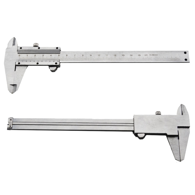 Calibrador Vernier 6 "0-150mm 0,02mm calibradores de Metal herramientas de medición de micrómetro