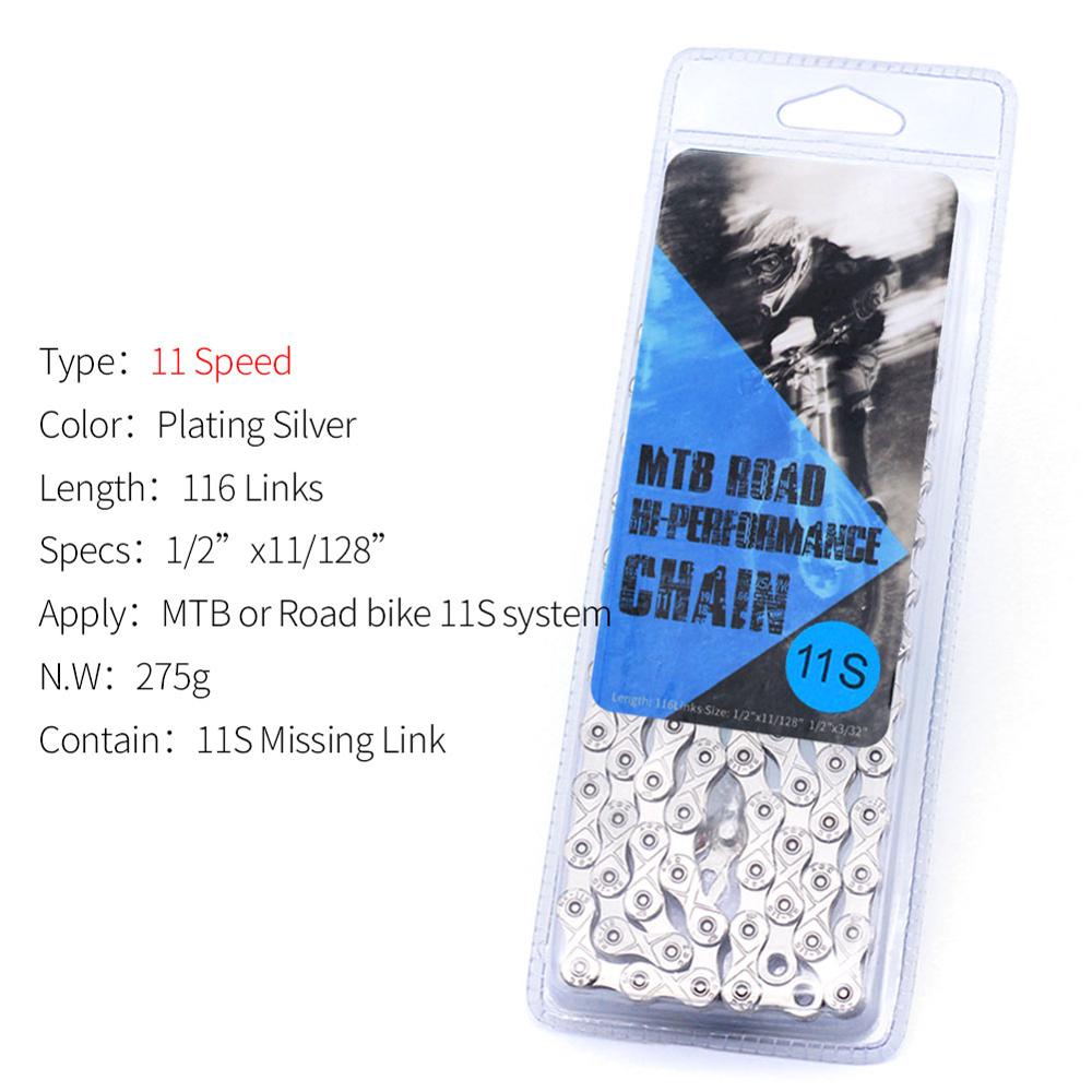 Bicycle Chain 8 9 10 11 Speed Buckle Single Speed MTB Chain Mountain Bike Road Chain Bike Parts eslabon rapido cadena 11v: 11 Speed